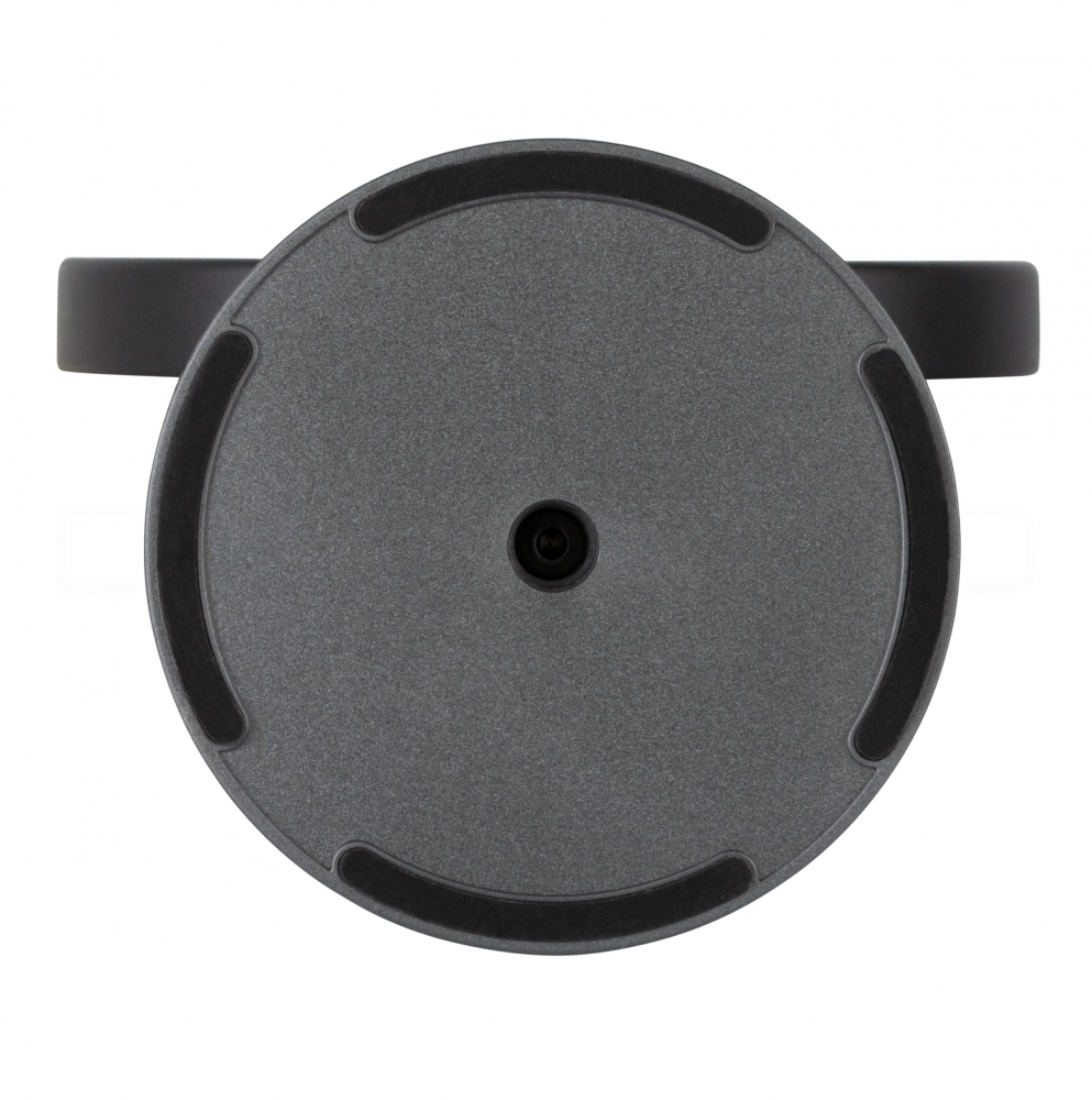 DEUSENFELD SL50BA - Akku Batterie LED Stand Kosmetikspiegel, 5x Vergrößerung, Ø20cm, schwenkbar, 3 einstellbare Lichtfarben, 10 Min. Timer, Dimmer, 3000mAh Lithium Akku, USB-C, matt schwarz